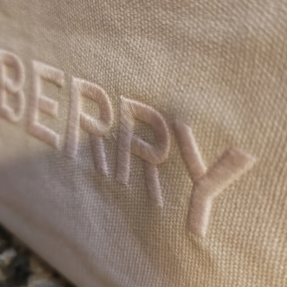 Burberry Pink Embroidered Canvas Cosmetic Pouch - Picture 4 of 9